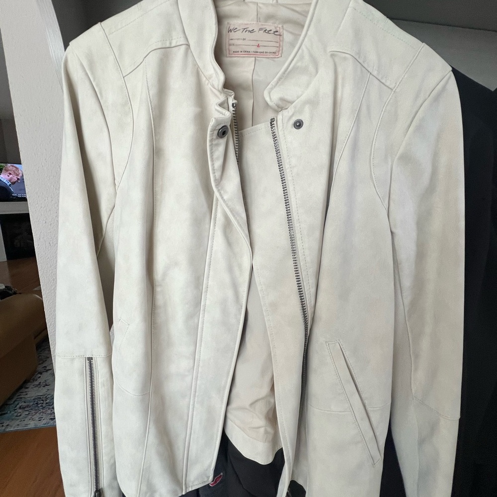 Free People Faux Suede Biker Jacket
